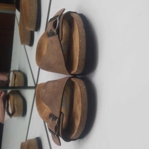 COMFORTFUSSE ADAL BROWN LEATHER ONE-STRAP SANDALS SIZE 10-10.5 - Picture 3 of 7